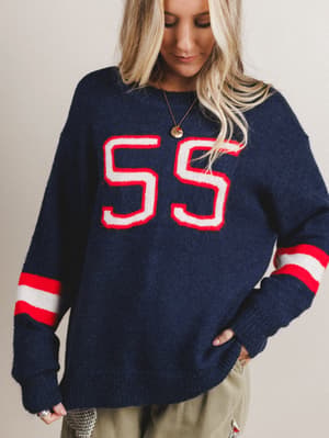 Just My Type Sweater: Navy