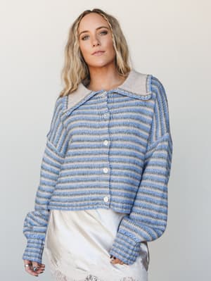 Rodger That Sweater: Taupe Blue