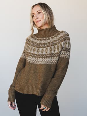 Larkspur Turtleneck Sweater: Olive Brown