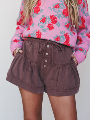 Cute Thrills Shorts - Washed Mocha L / Washed Mocha