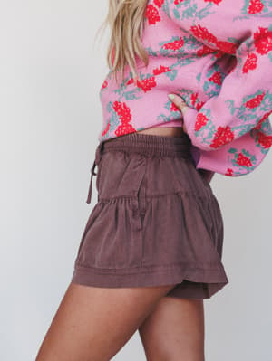 Cute Thrills Shorts - Washed Mocha L / Washed Mocha