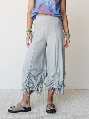 The Nest Jayde Drawstring Pants - Heather Gray M / Heather Gray
