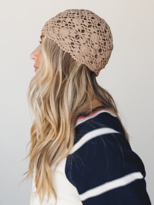 Soft Days Crochet Cap: soft-days-crochet-cap-mocha/Mocha