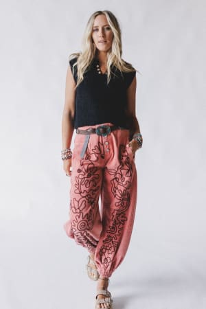 sweet-on-you-embroidered-pants-red/Red