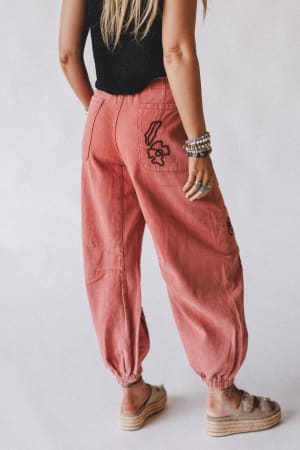 sweet-on-you-embroidered-pants-red/Red