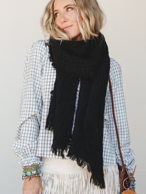 Fall Note Scarf: fall-note-scarf-black/Black