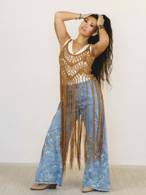 One with Nature Fringe Top - Camel OS / Camel