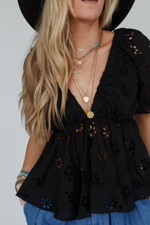 let-love-embroidered-top-black/Black