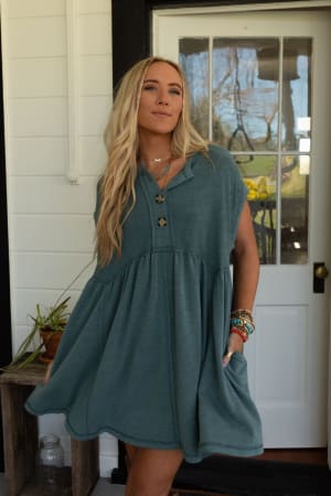 sweet-nothings-baby-doll-dress-teal/Teal