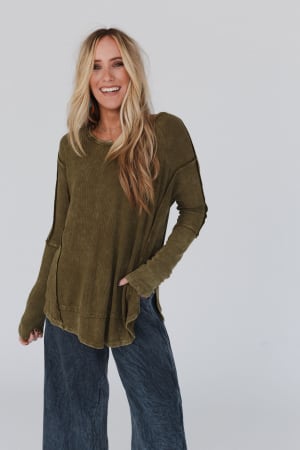 cant-miss-thermal-knit-top-olive/Olive