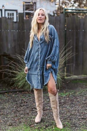 Ophelia Oversized Denim Dress: undefined