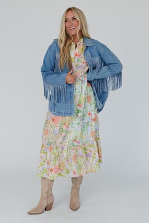 Jackson Hole Button Down Jacket in Denim from 3BN