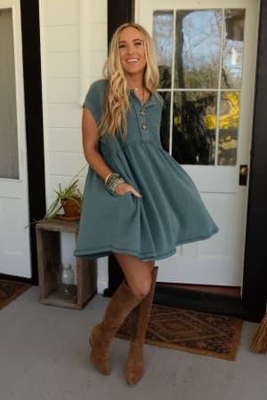sweet-nothings-baby-doll-dress-teal/Teal