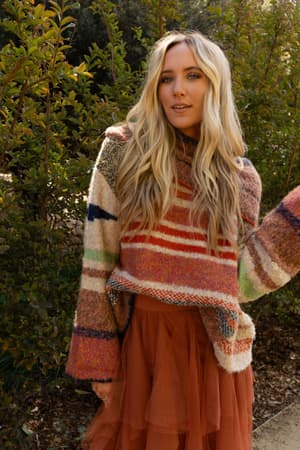 Got To Be Me Striped Sweater: Rust