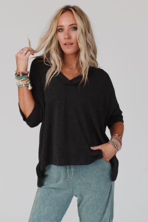 The Nest On The Go V Neck Ribbed Essential Tee: undefined