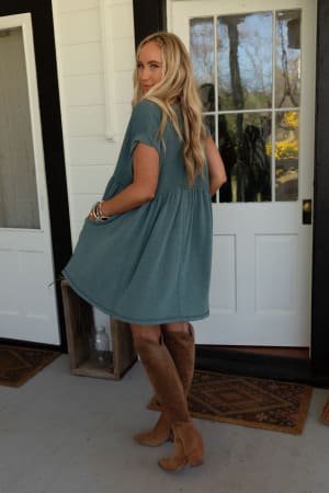 sweet-nothings-baby-doll-dress-teal/Teal