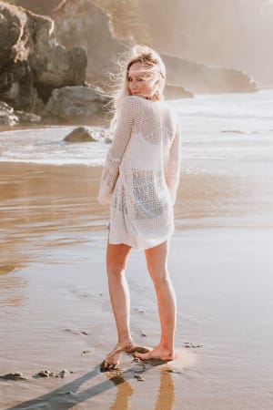 Brenden Knit Netted Cardigan: undefined