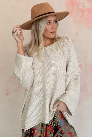 Crisp Air Sweater: crisp-air-sweater-beige-1/Beige