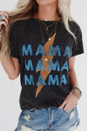Thunder Mama Vintage Graphic Tee: undefined