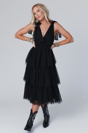 Boho Ballerina Tiered Tulle Dress: undefined