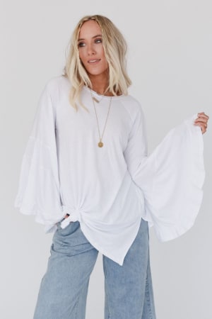 Bell Sleeve Baseball Tee: undefined