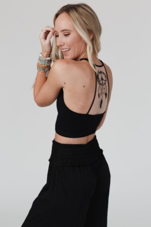 peace-dreamcatcher-tattoo-bralette-black/Black