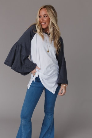 Bell Sleeve Baseball Tee: undefined