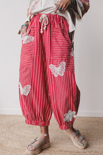 winged-wanderer-patchwork-barrel-pants-red/Red