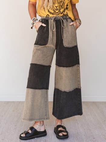 Coastal Colorblock Pants - Black L