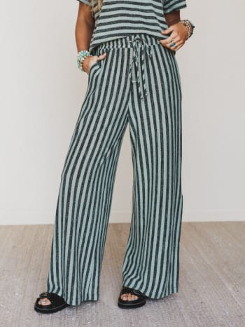 The Nest Ibiza Breeze Drawstring Pants - Sage Black XL / Sage Black