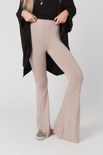 cher-solid-edge-flare-pant-mocha/Mocha