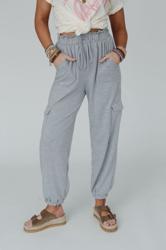 Easy Mornings Cinched Pants - Heather Gray