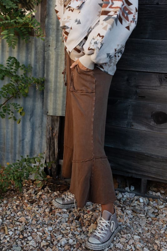 Feeling Good Wide Leg Pant - Brown