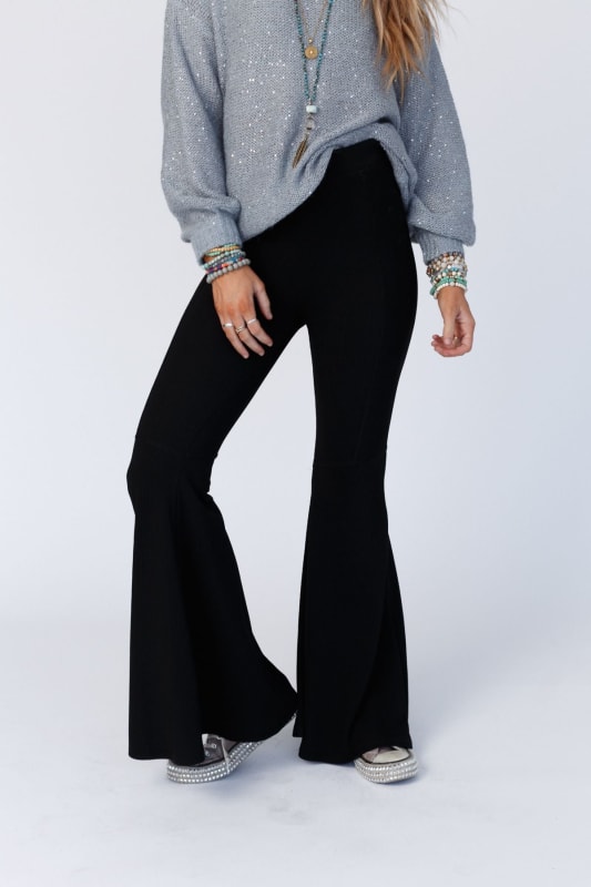 Finely ribbed flared pant, Twik