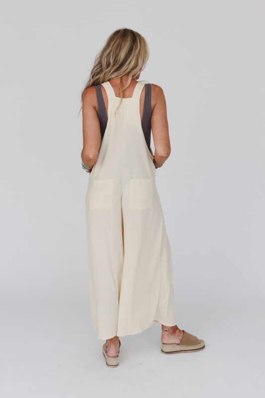 Serenity Wide Leg Jumpsuit - Cream | Three Bird Nest