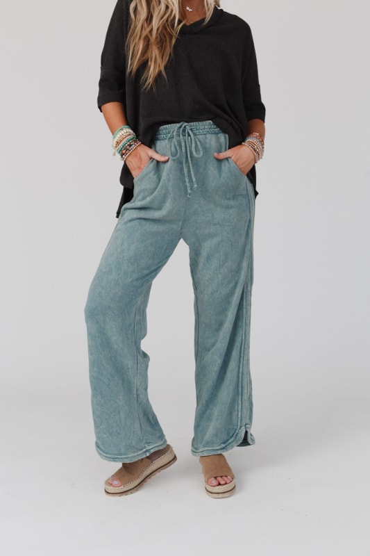 J Jill Love Linen Navy Wide Leg Pants Size XL Tall