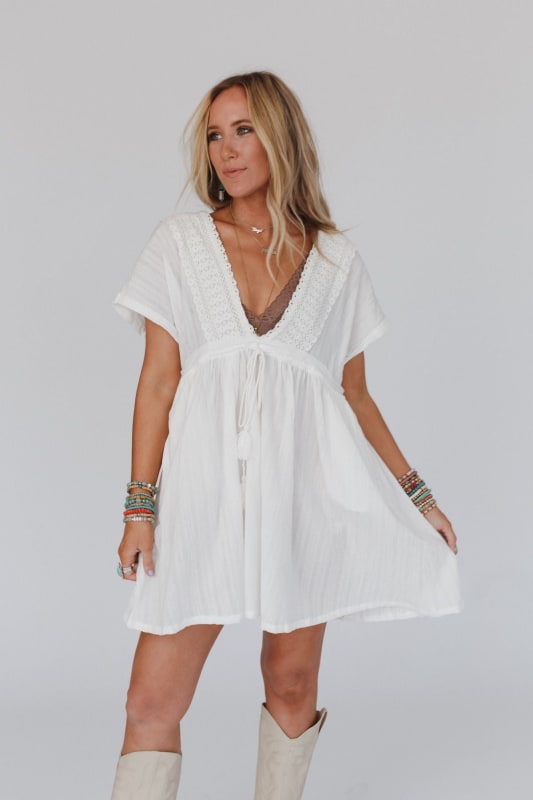 Maritimo mini hot sale dress white