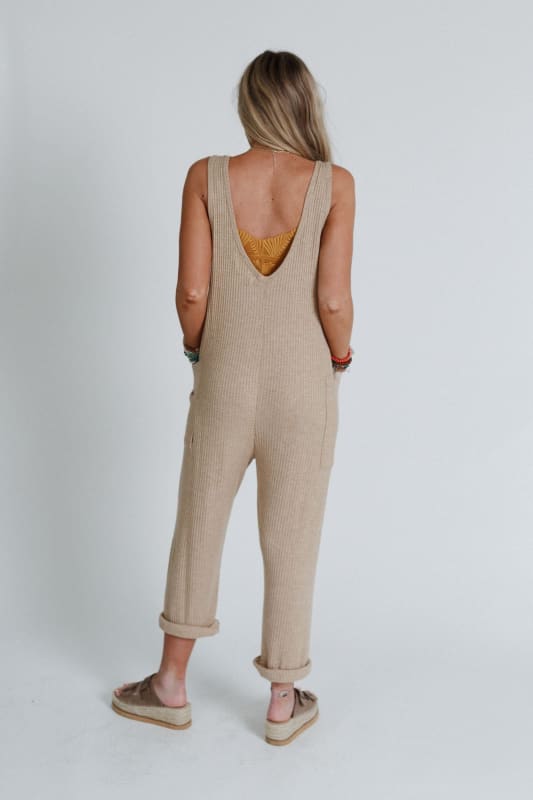Running Wild Relaxed Pocketed Jumpsuit - Taupe