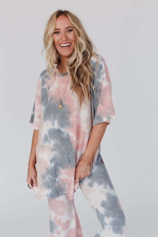 Tops | Just Dream on Tie Dye Set in Gray by Three Bird Nest