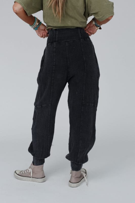 Elif Wide Waist Band Pants - Black