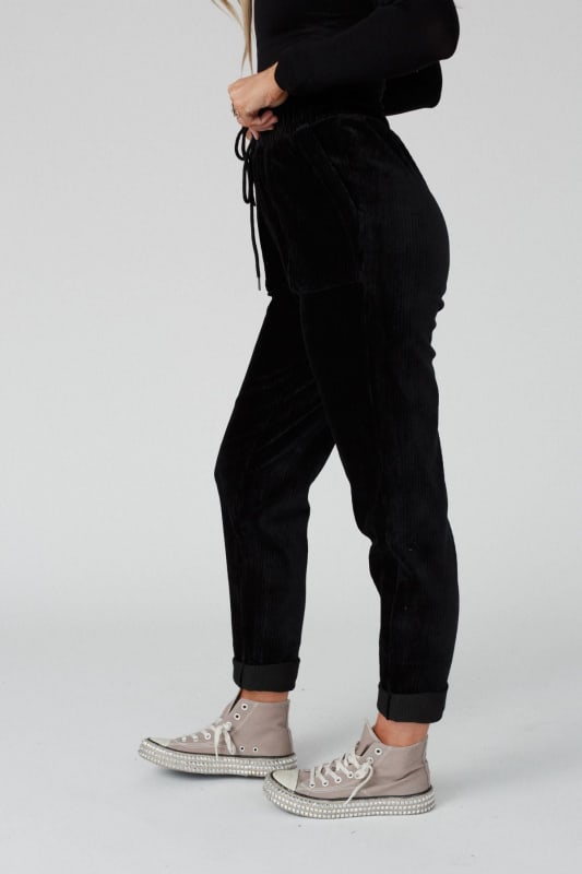 Black best sale corduroy joggers