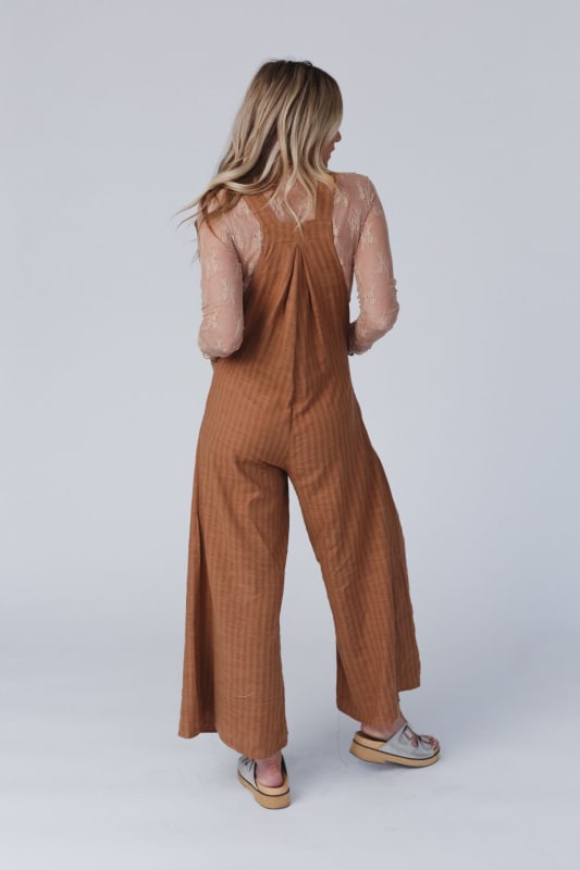 Maribelle Pleated Overalls - Camel | Three Bird Nest