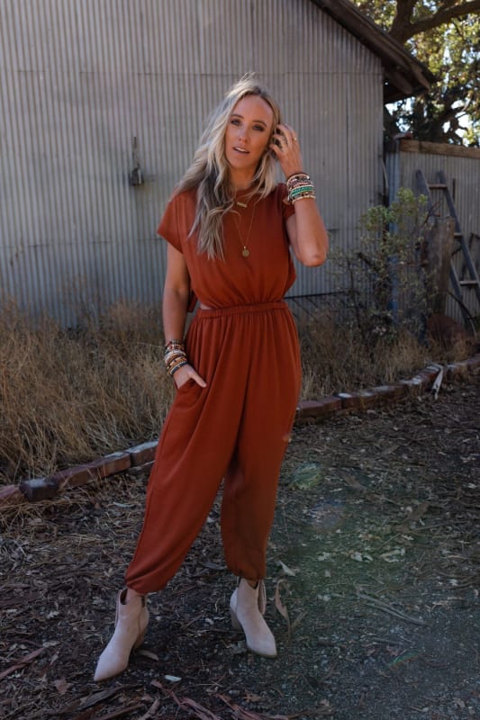 Rust cheap color jumpsuit